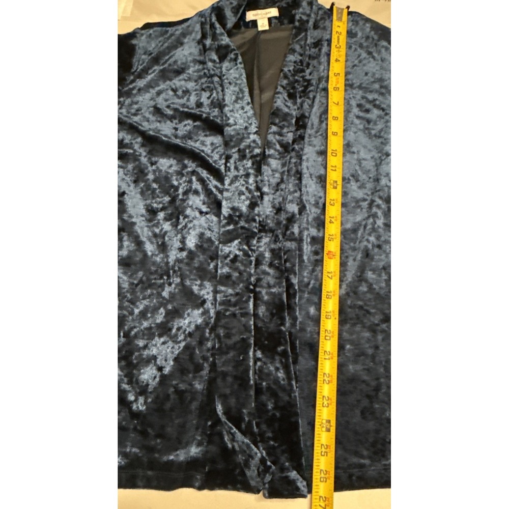David Dart Blue Crushed Velvet Open Front Cardigan Jacket Blazer M Gently Loved - Picture 8 of 8